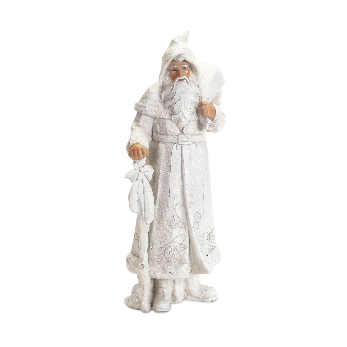 Snowy White Winter Santa Figurine (Set of 3)