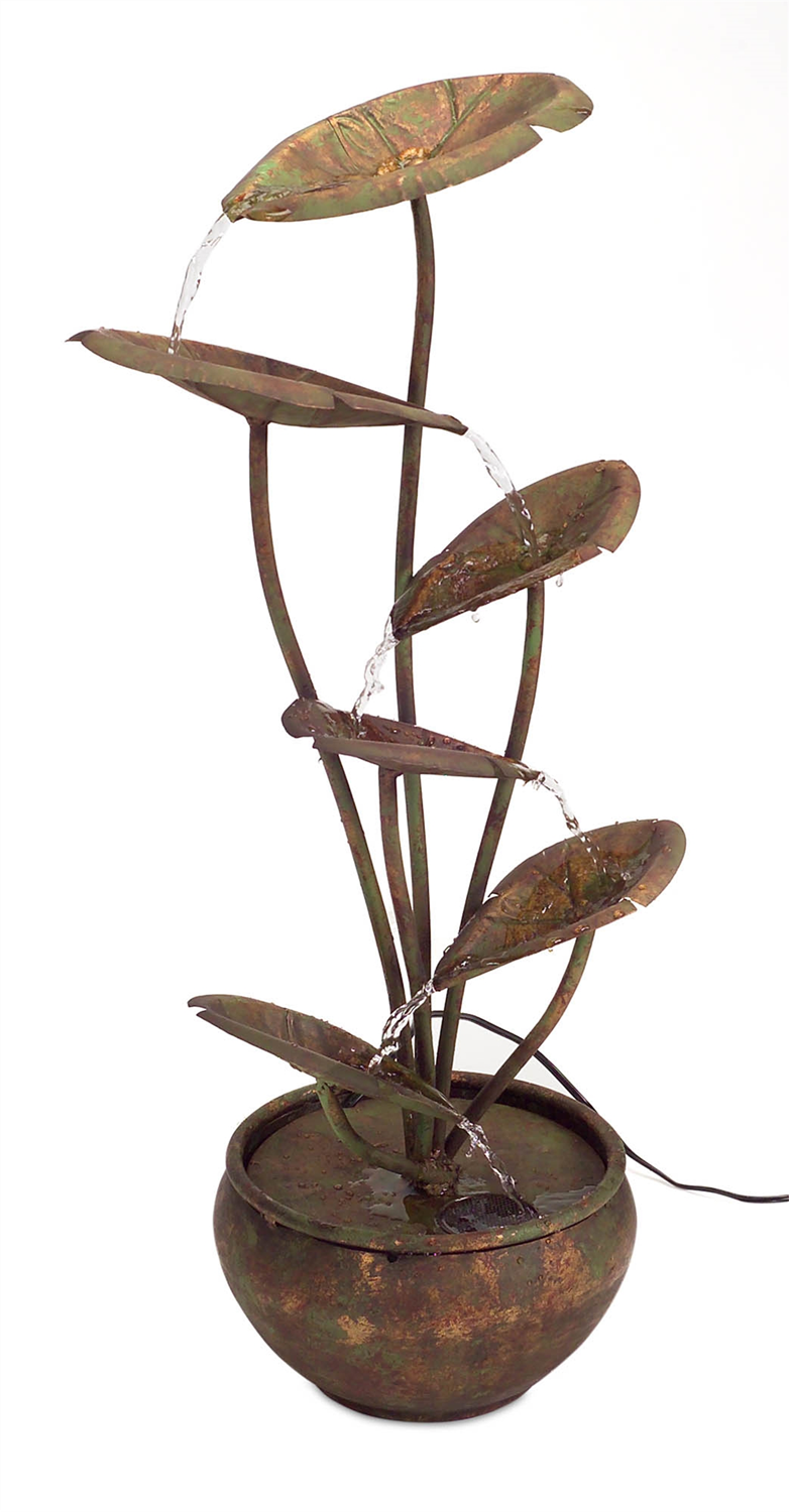 Bronze Metal Lotus Leaf Fountain 30.5"H