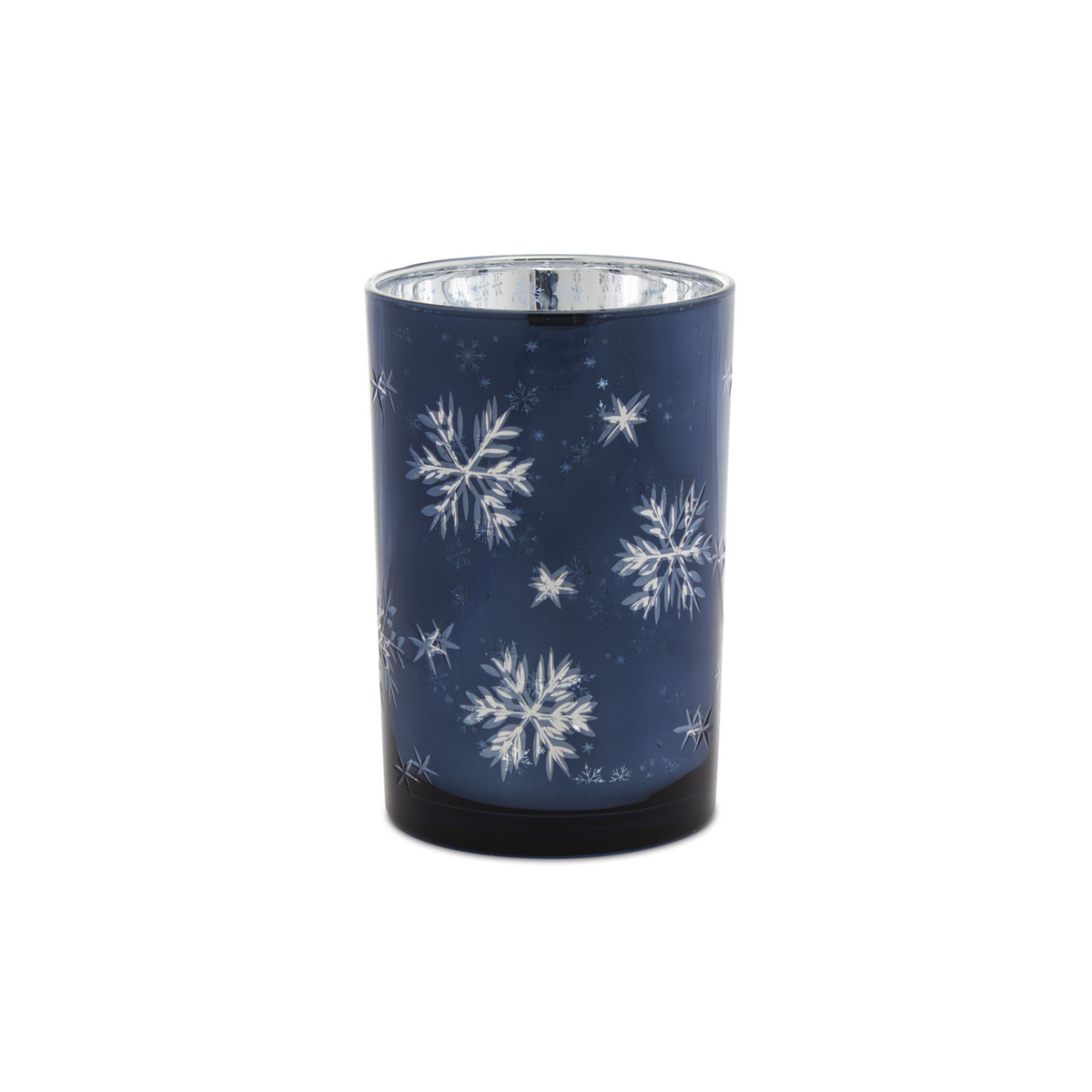 Frosted Votive Candle Holder with Snowflake Design (Set of 2)