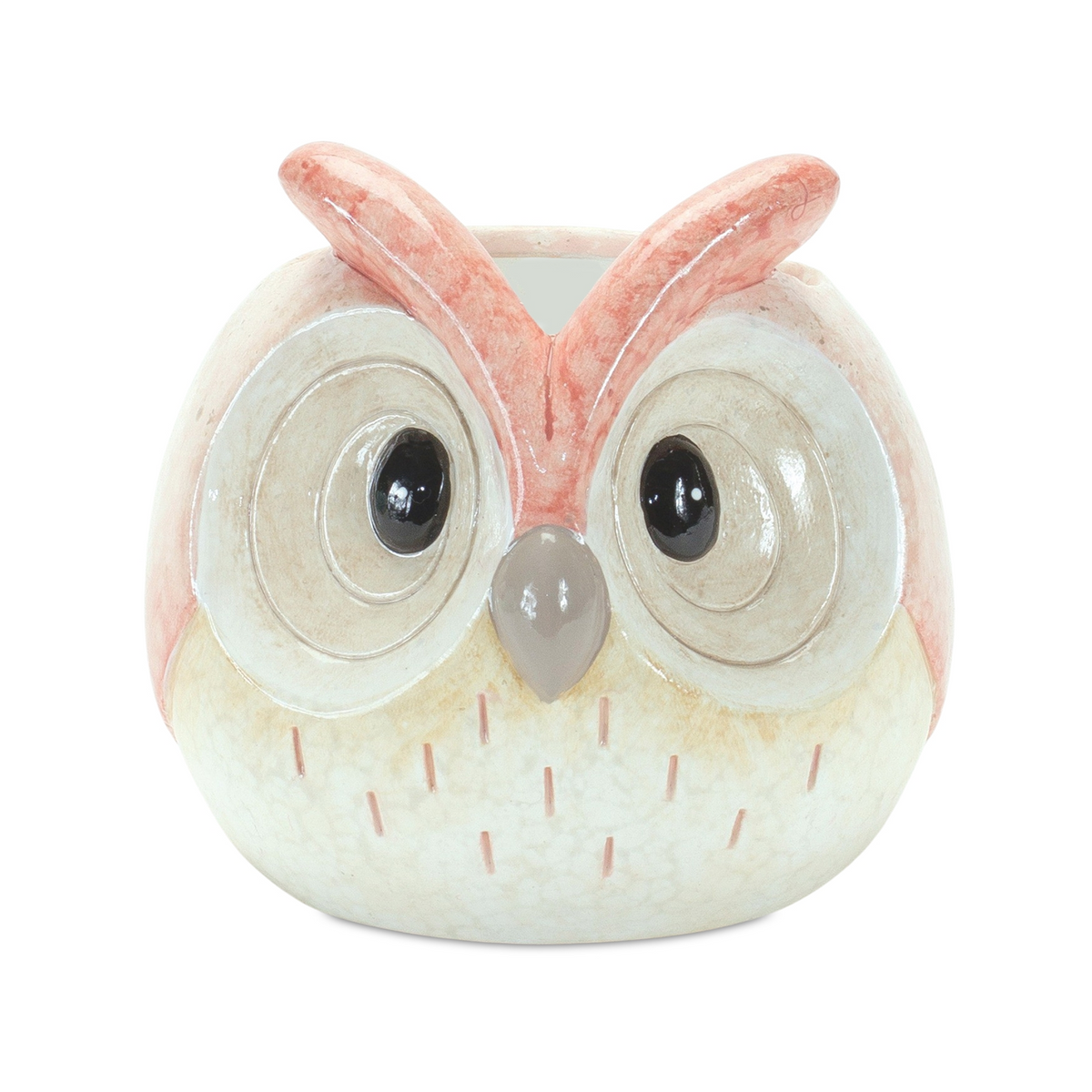 Whimsical Pastel Terra Cotta Owl Figurine (Set of 3)