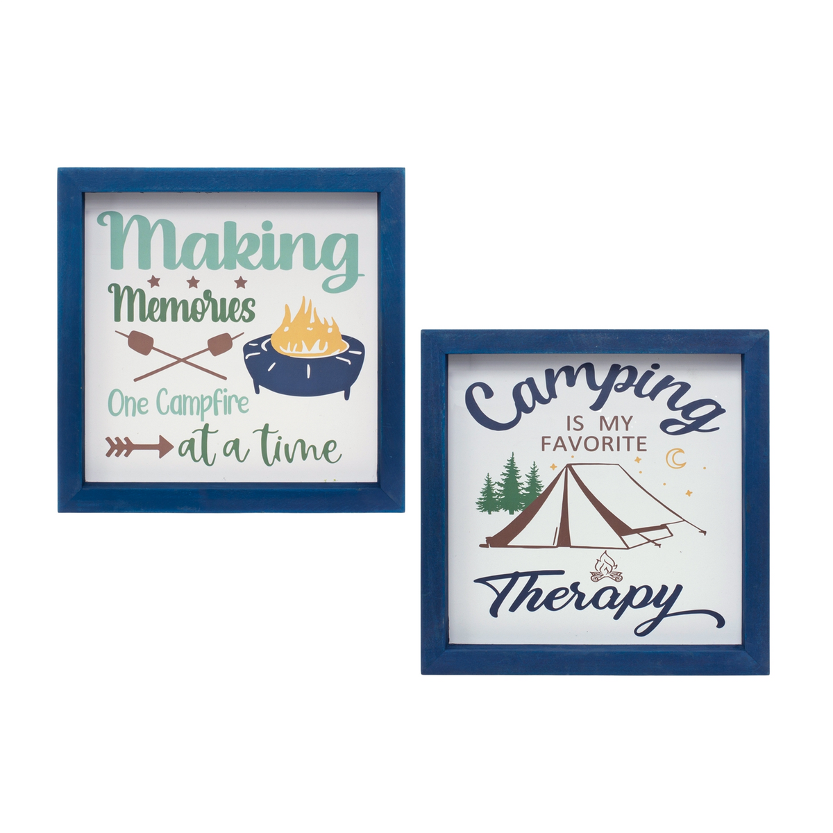 Wood Framed Camping Sentiment Sign (Set of 4)