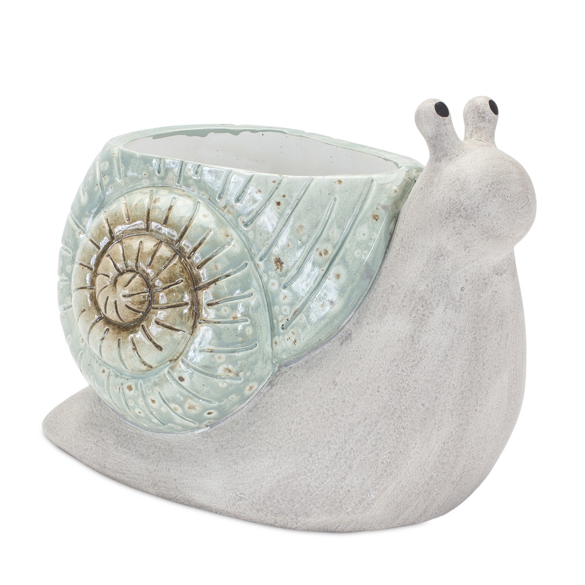 Whimsical Terra Cotta Garden Snail Planter (Set of 2)