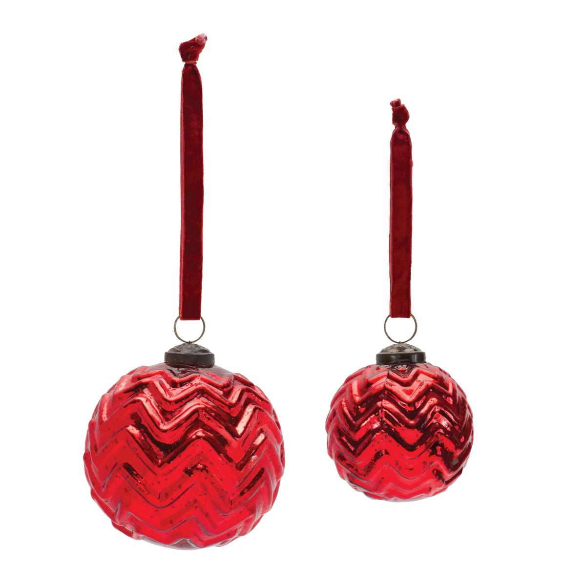 Ball Ornament (Set of 4) 3"D, 4"D Glass