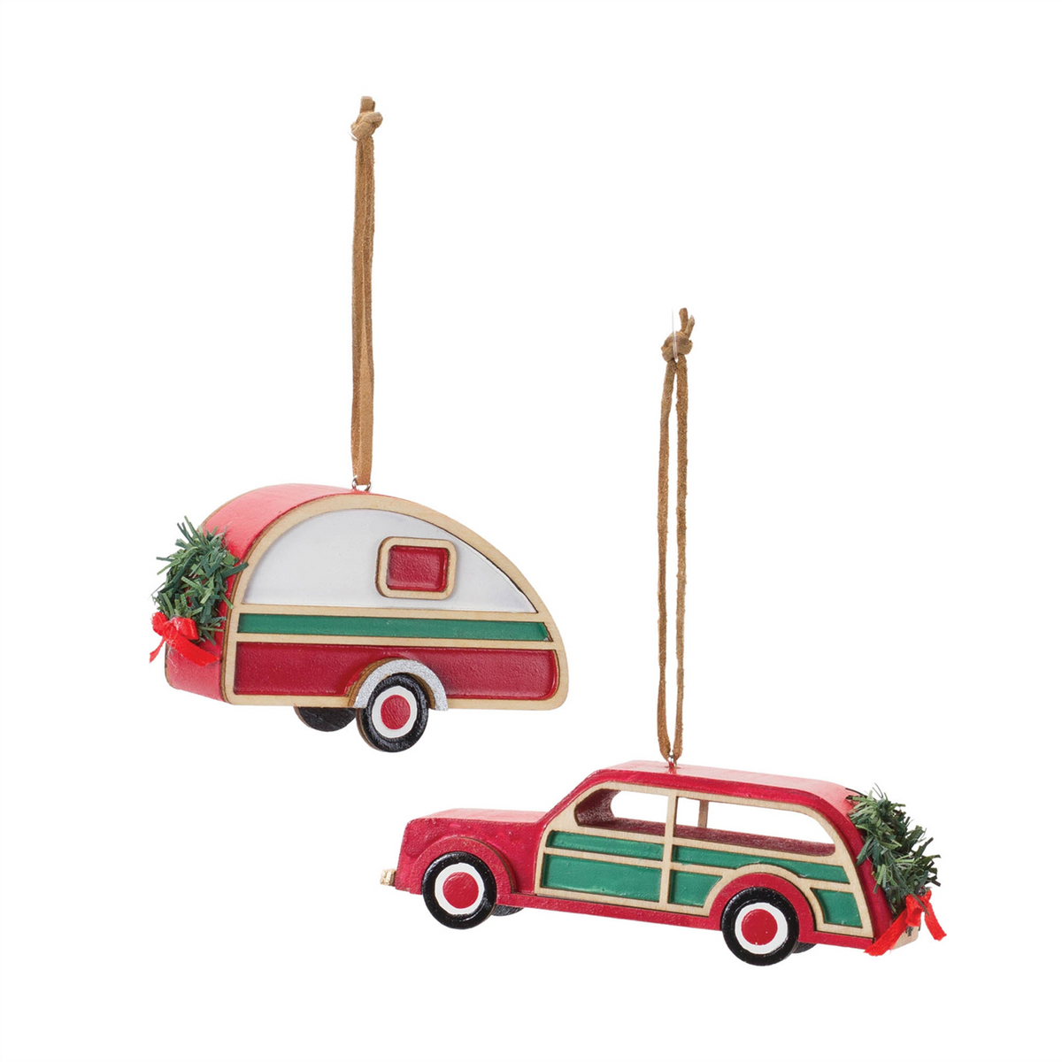 Vintage Camper and Car Ornament (Set of 12)
