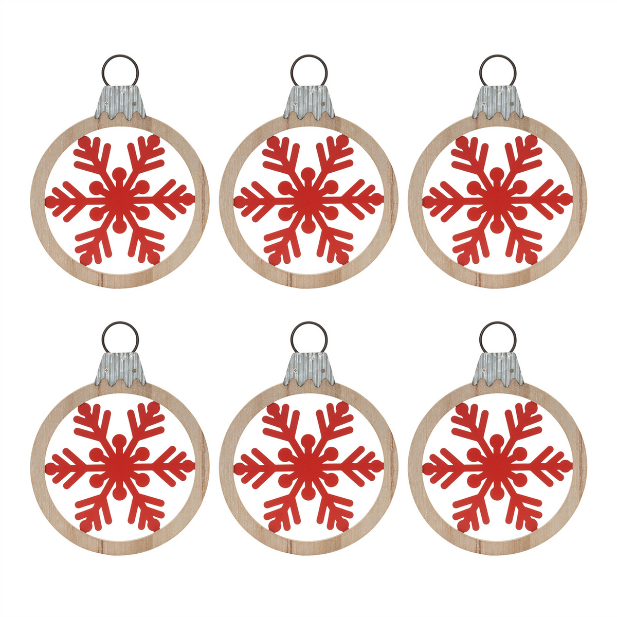 Metal Snowflake with Oranment Frame (Set of 6)