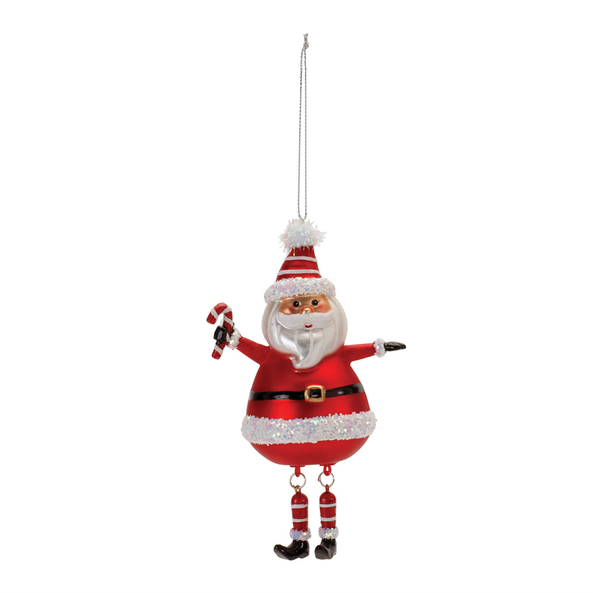 Santa Ornament (Set of 6) 6”H Glass
