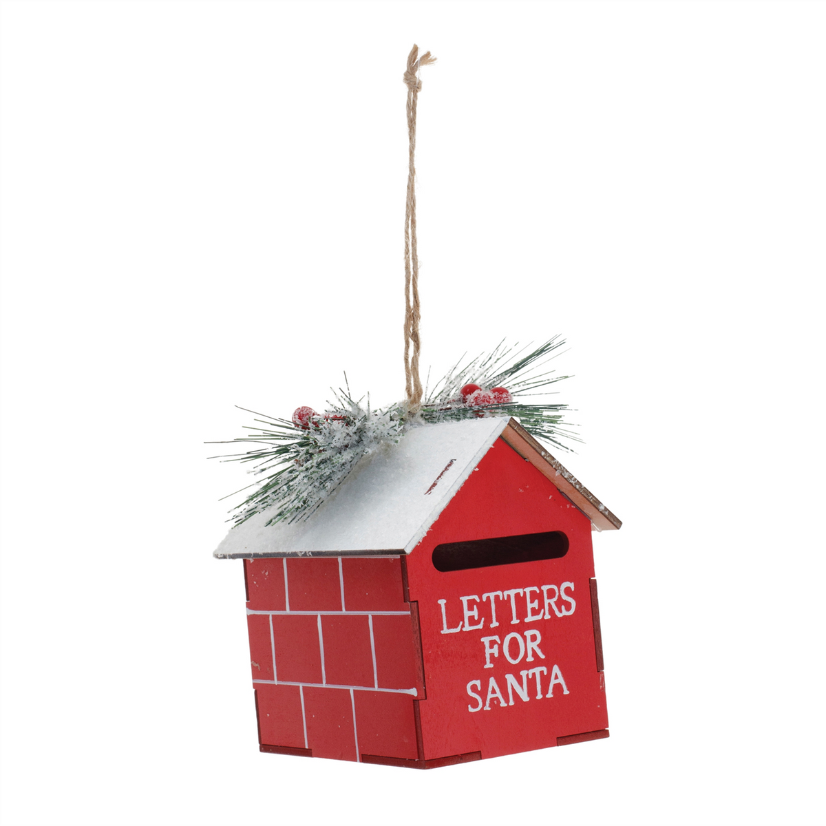 Frosted Metal Mailbox Oranment (Set of 2)