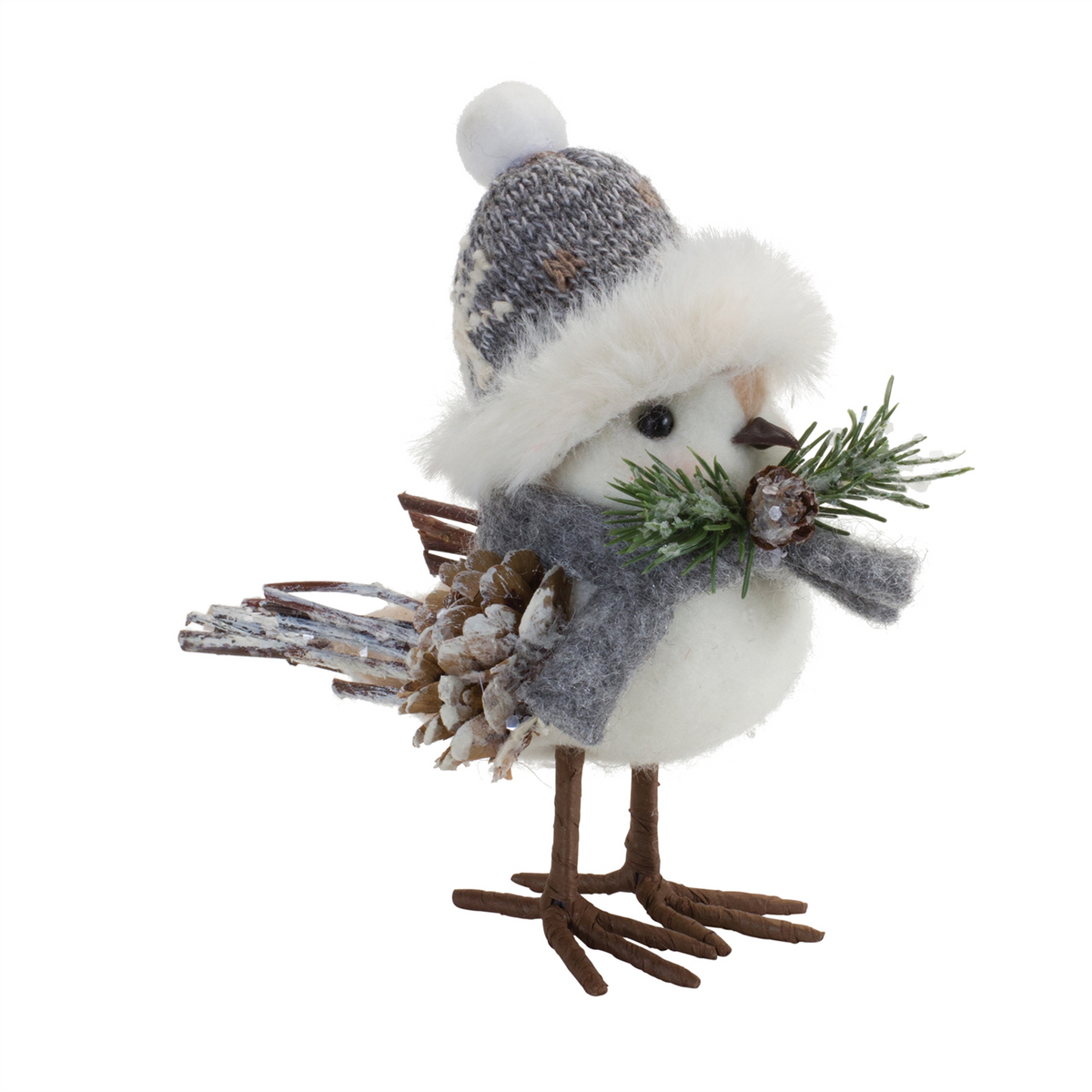 Winter Bird Shelf Sitter with Natural Accents (Set of 12)