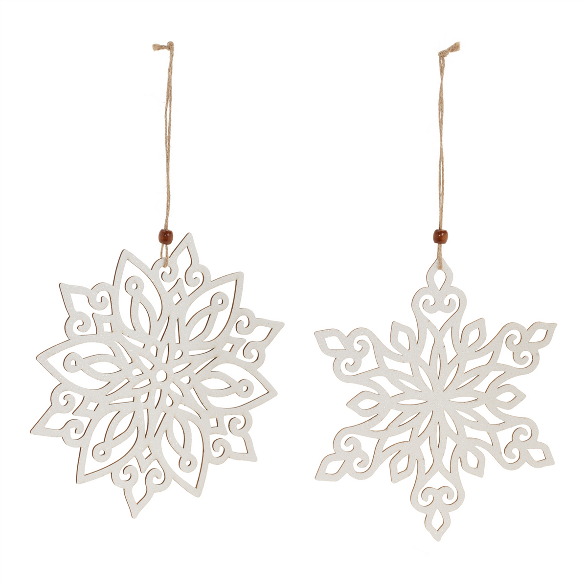 Wood Cut-Out Snowflake Ornament (Set of 24)