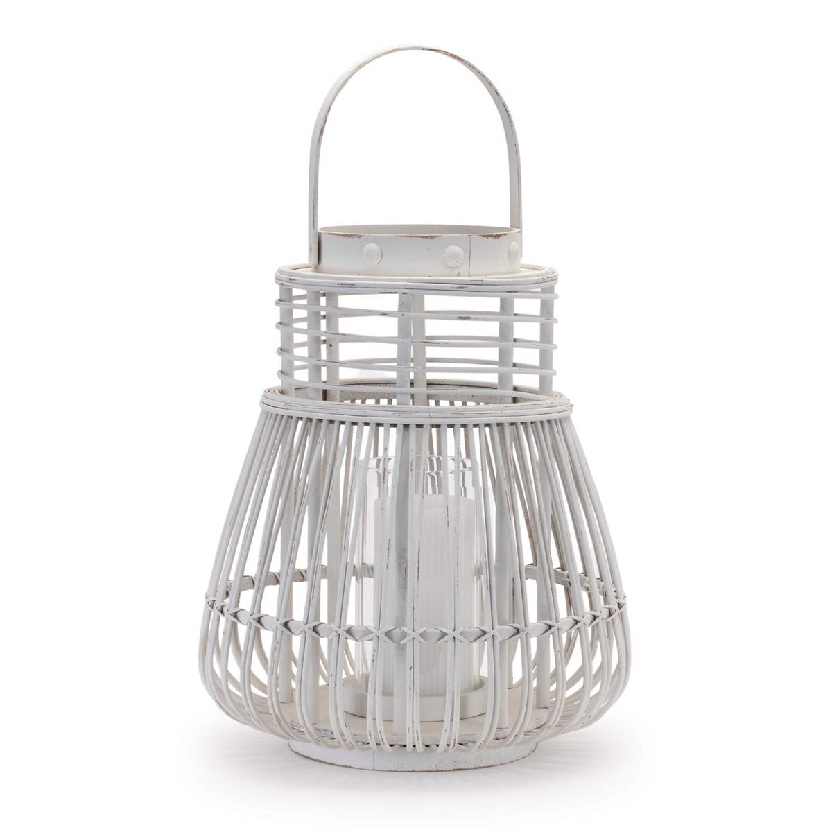 Woven Rattan Lantern 14.5"H