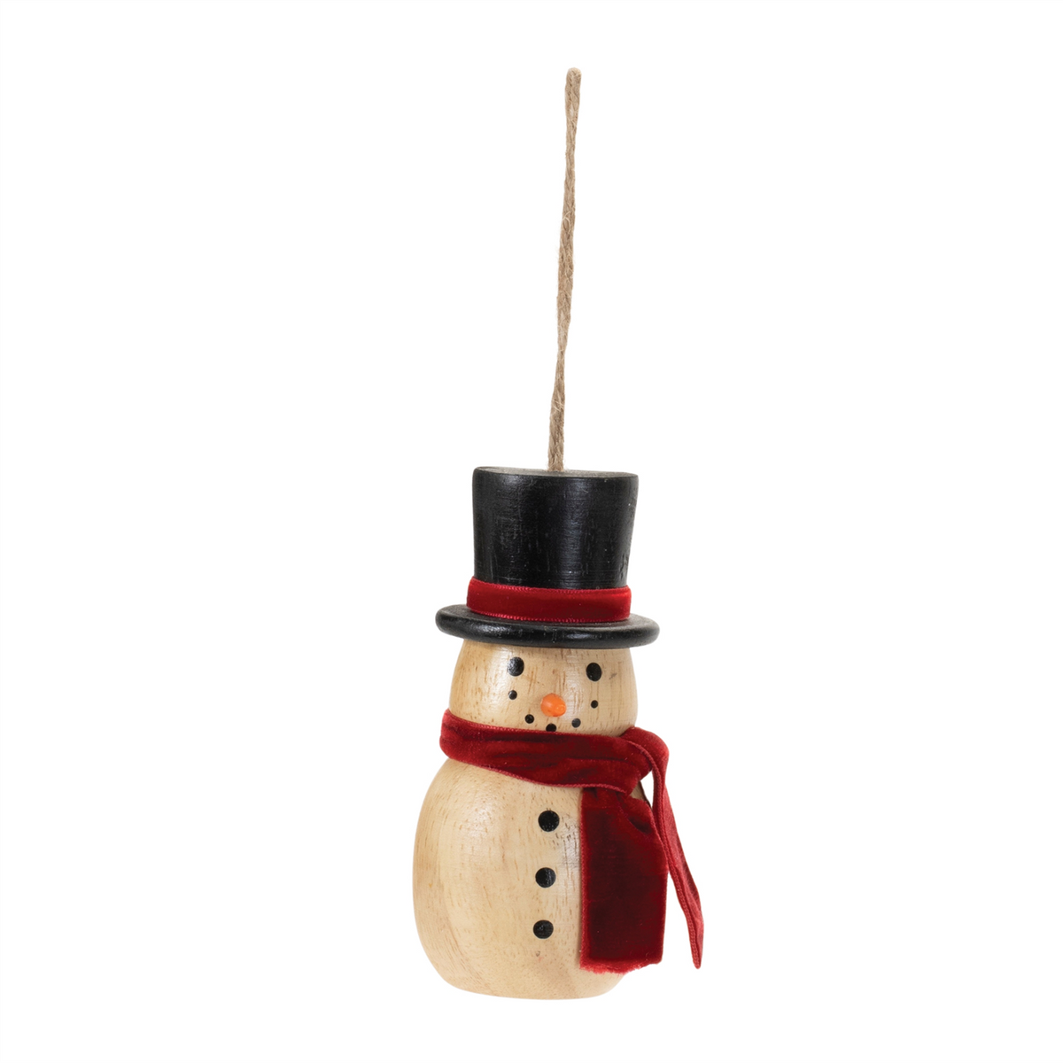 Wooden Snowman Ornament (Set of 12)