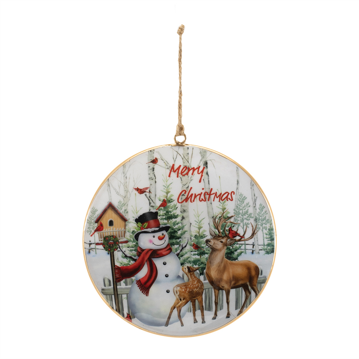 Merry Christmas Woodland Disc Ornament (Set of 6)