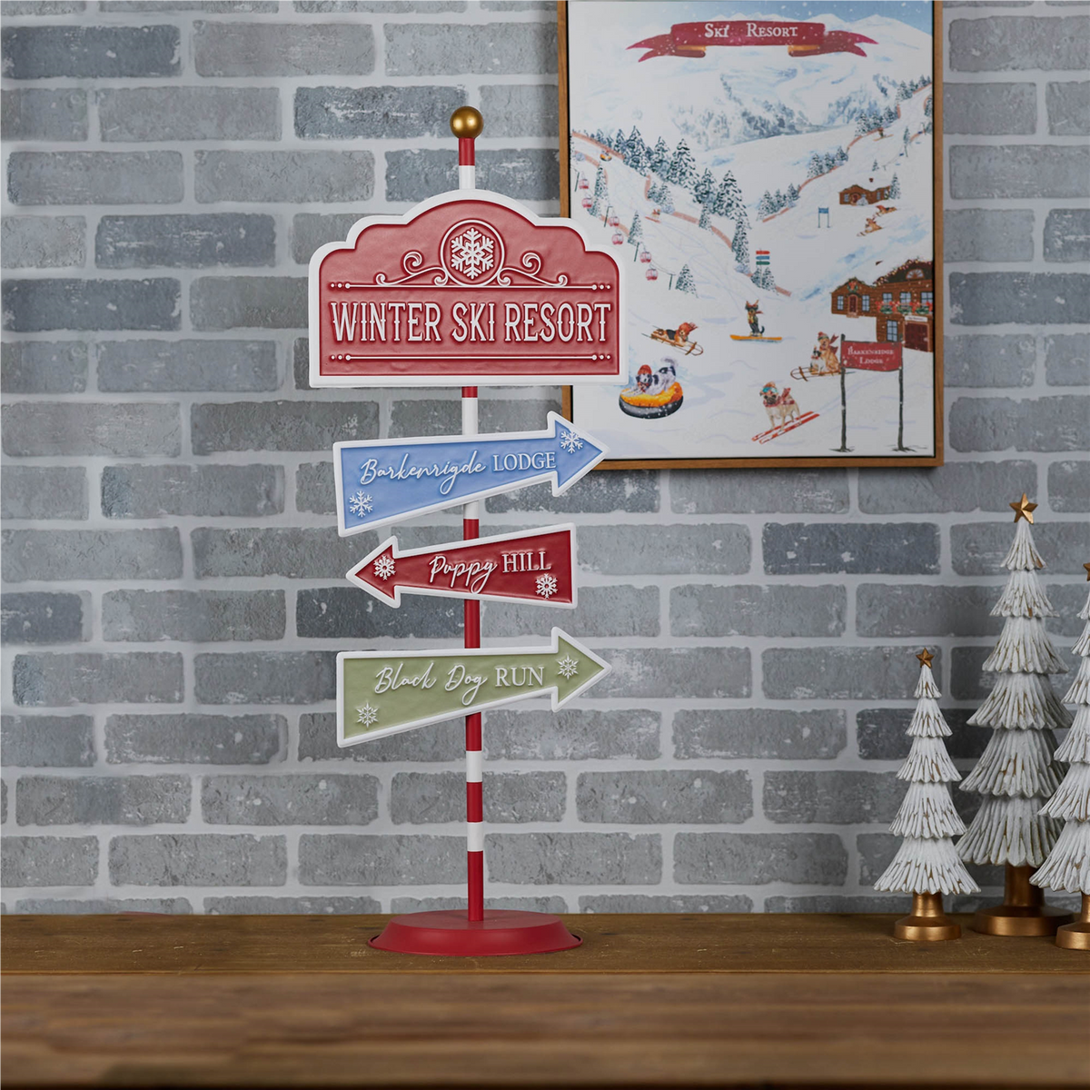 Dog Ski Resort Sign 33.5"H