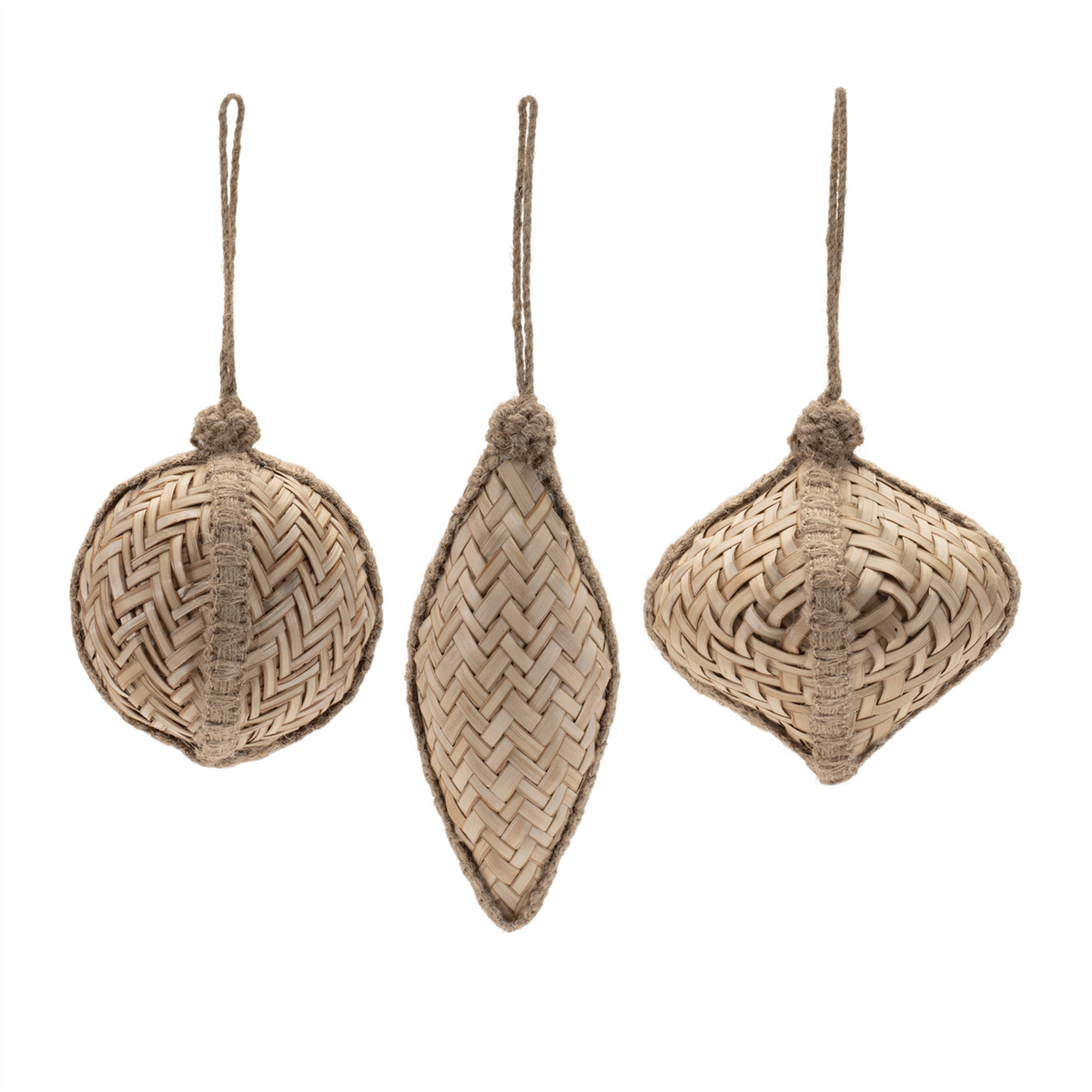 Woven Bamboo Ornament (Set of 6)