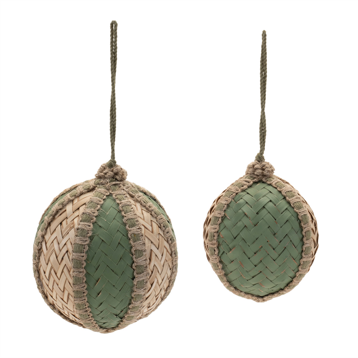 Woven Bamboo Ball Ornament (Set of 4)