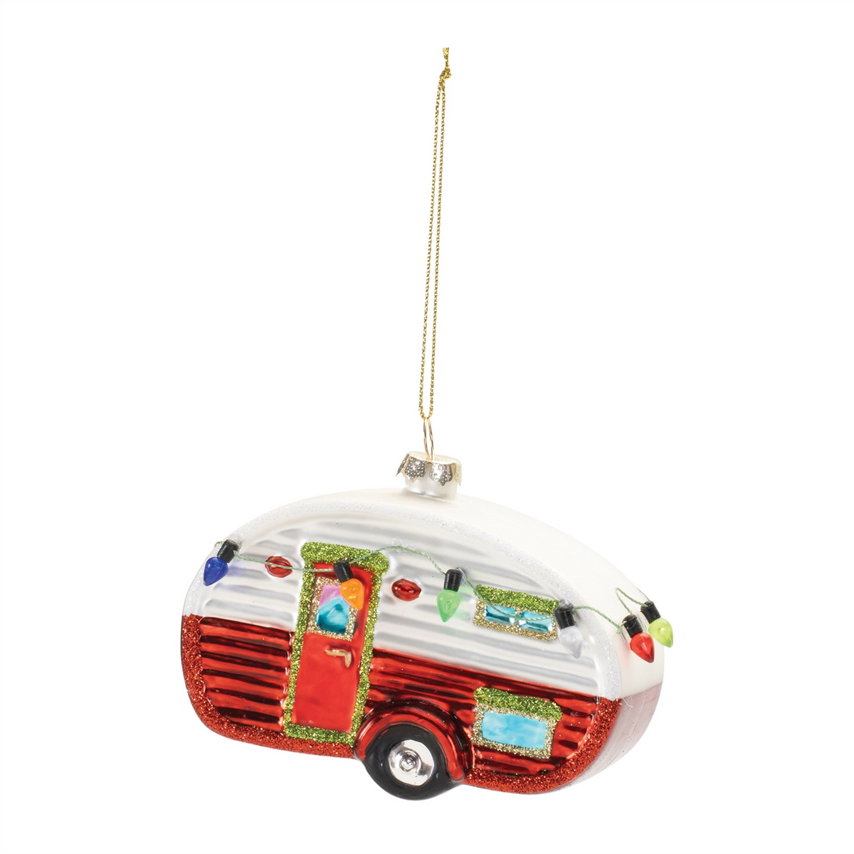 Camper Ornament (Set of 12) 3”H Glass