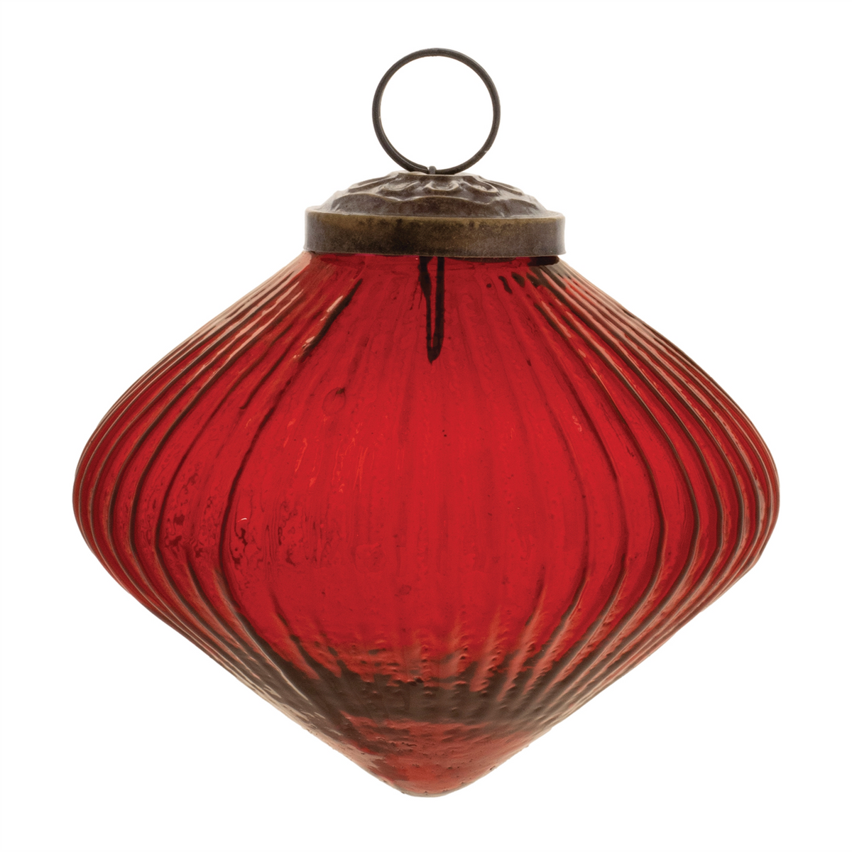Ribbed Glass Diamond Ornament (Set of 12)