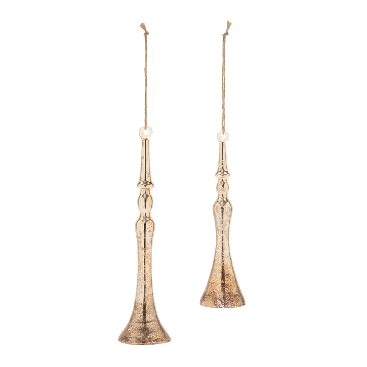 Horn Ornament (Set of 12) 8"H, 10"H Glass