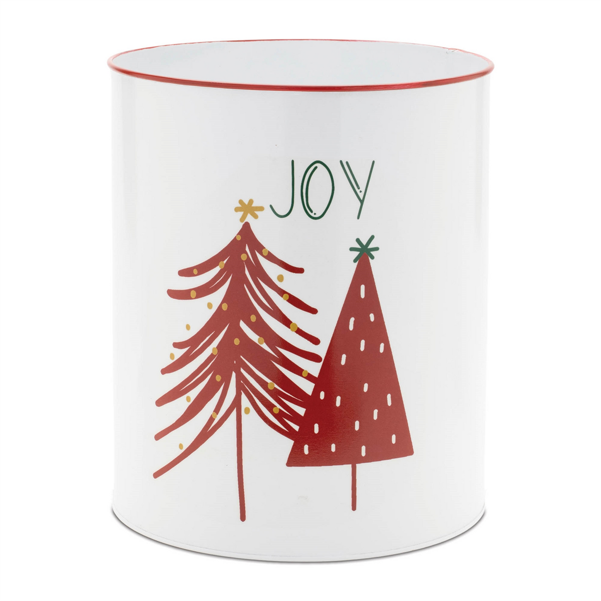 Joy and Noel Container (Set of 2) 7"D x 8.5"H, 8"D x 9.5"H Iron