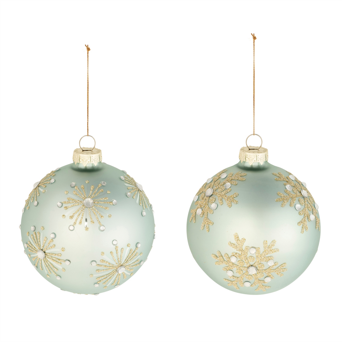 Ball Ornament (Set of 6) 4"D Glass