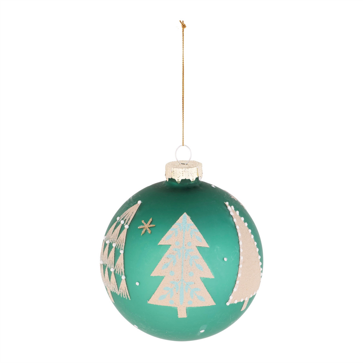 Beaded Pine Tree Ball Ornament (Set of 6)
