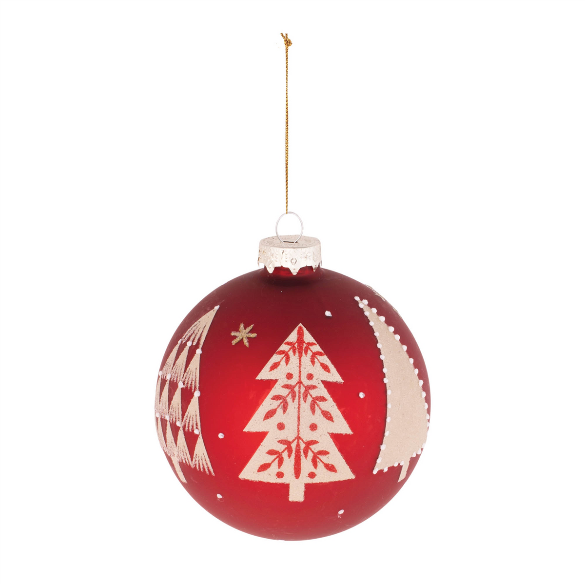 Beaded Pine Tree Ball Ornament (Set of 6)