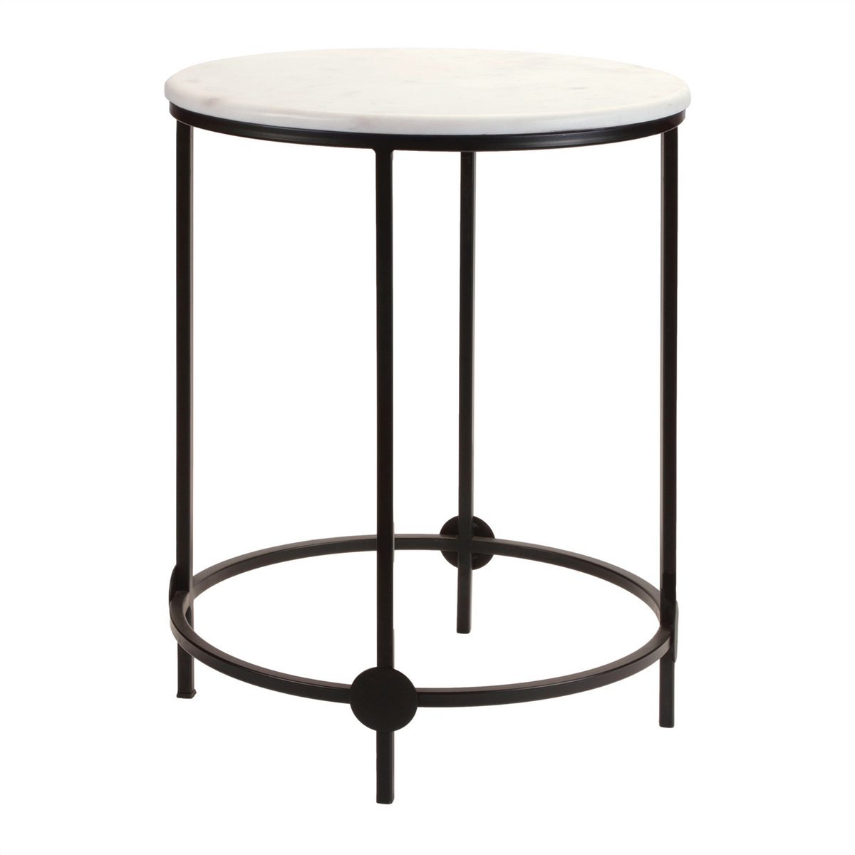 Accent Table (Set of 2) 13.5"D x 19"H, 17"D x 23"H Iron/Marble/MDF