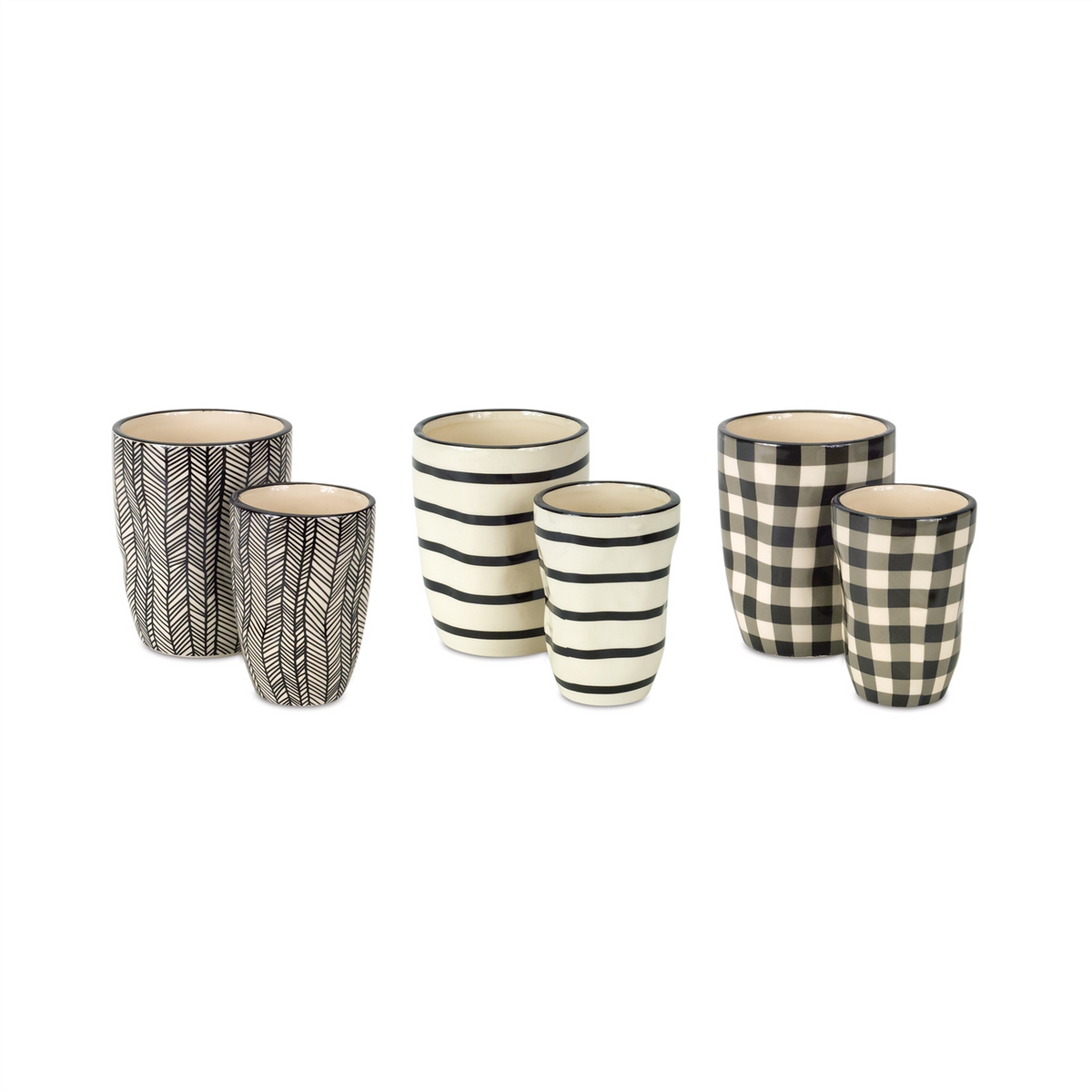 Wavy Patterned Planter or Vase (Set of 6)