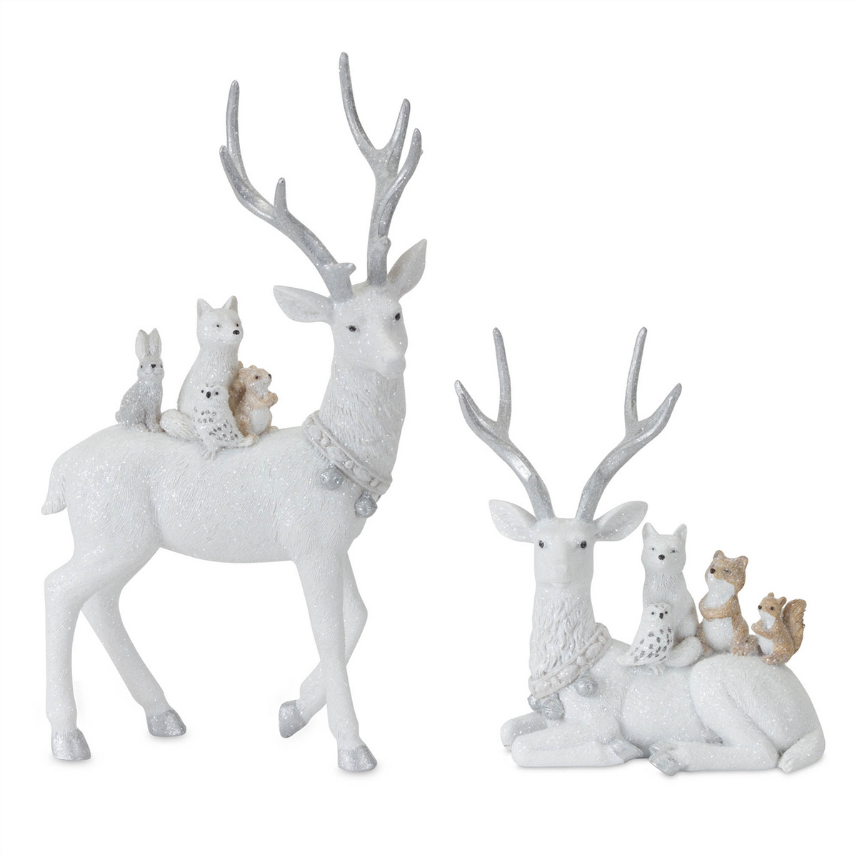 Winter Deer with Woodland Friends Figurine (Set
