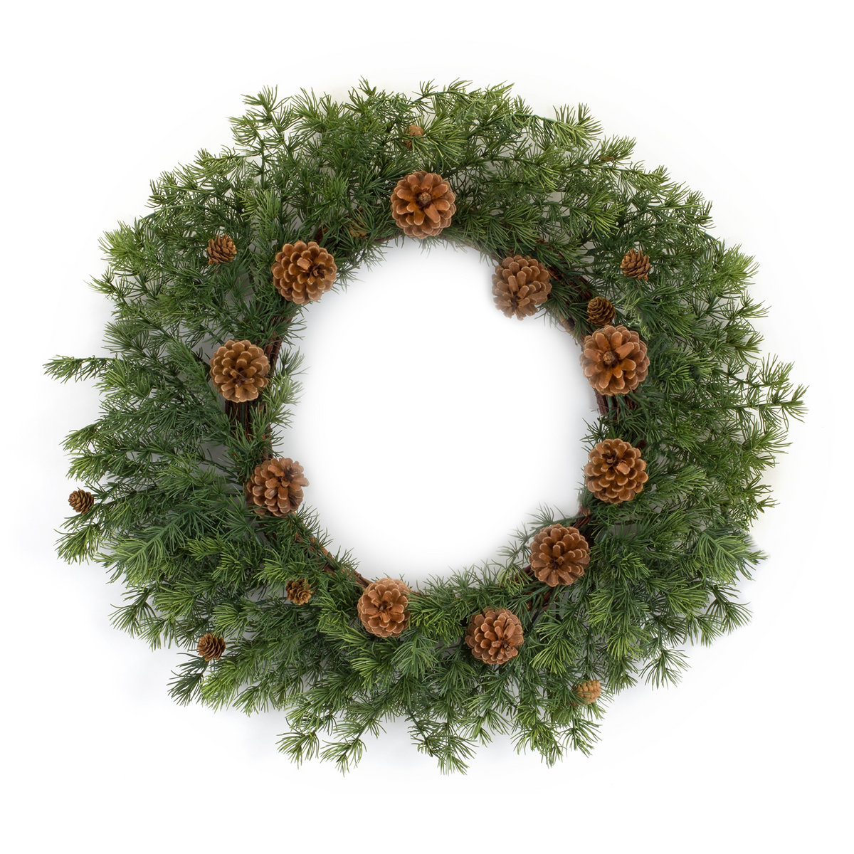 Winter Pine Wreath with Pine Cones 25.5"D