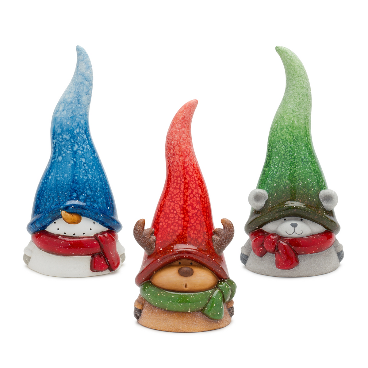 Whimsical Terra Cotta Winter Animal Decor (Set of 3)