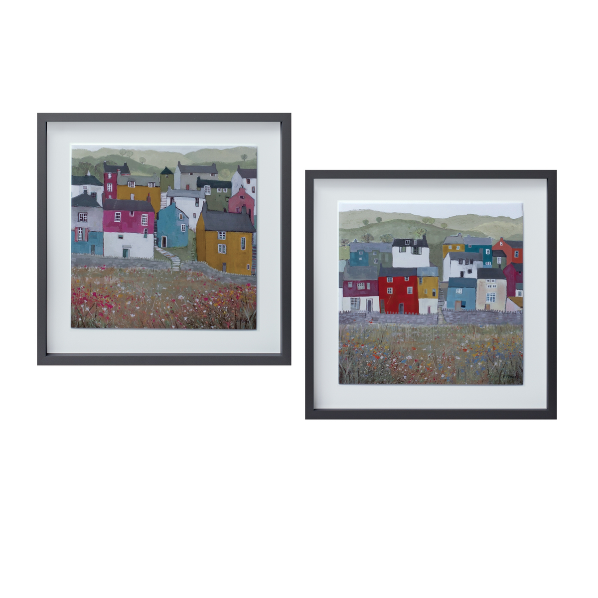 Wood Framed House Print (Set of 2)