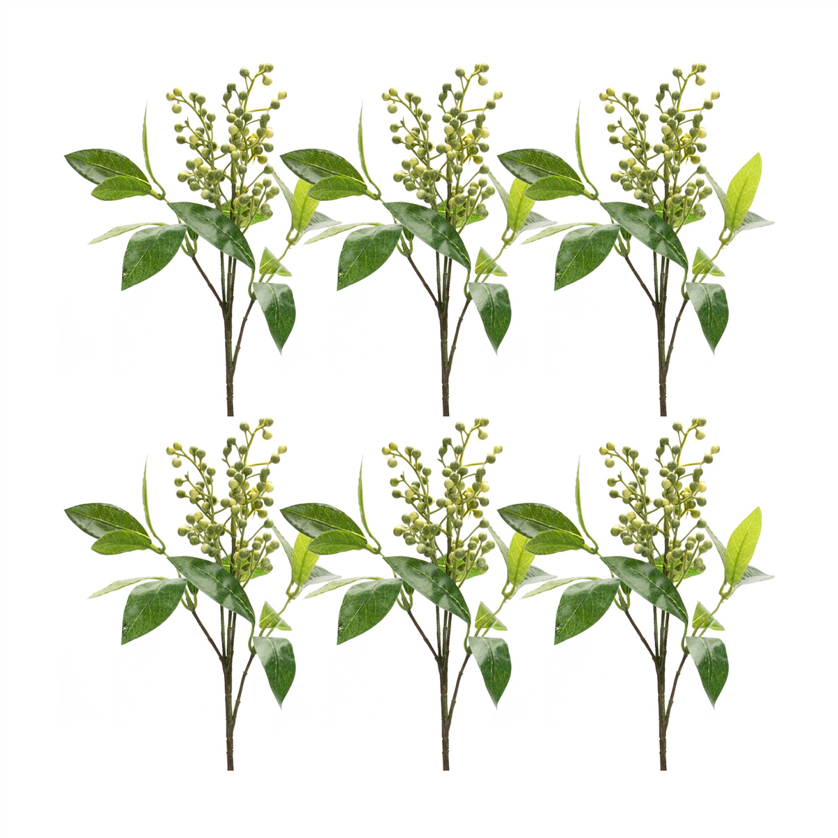Berry Spray (Set of 6) 16”H Plastic/Polyester