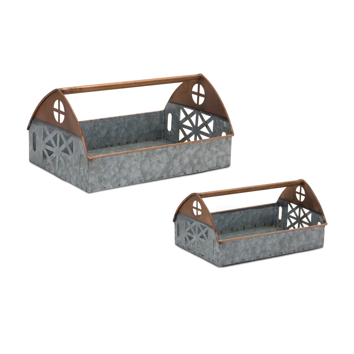 Caddy (Set of 2) 9.25"L x 4.5"H, 12.25"L x 6.25"H Iron