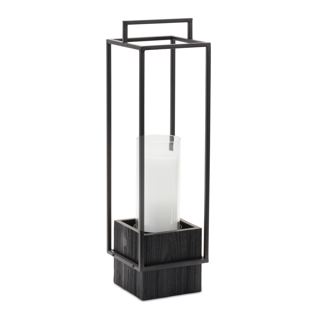 Candle Holder 20”H Iron/Wood