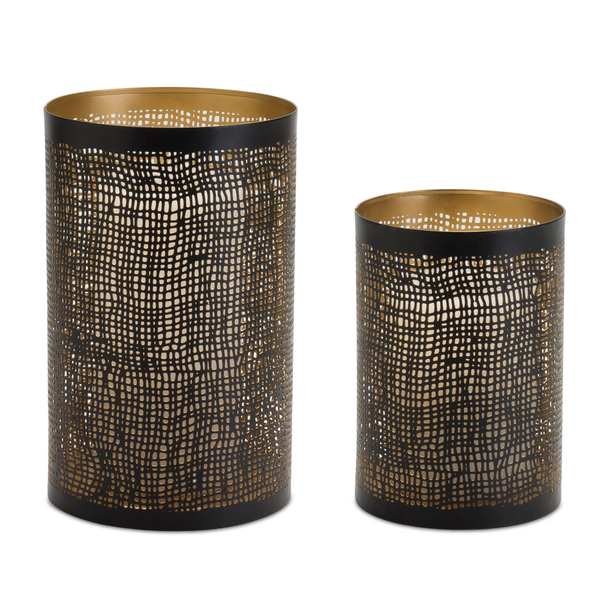 Abstract Punched Metal Candle Holder (Set of 4)