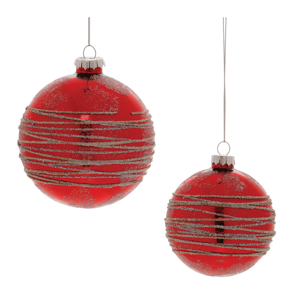 Ball Ornament (Set of 6) 3"D, 4"D Glass