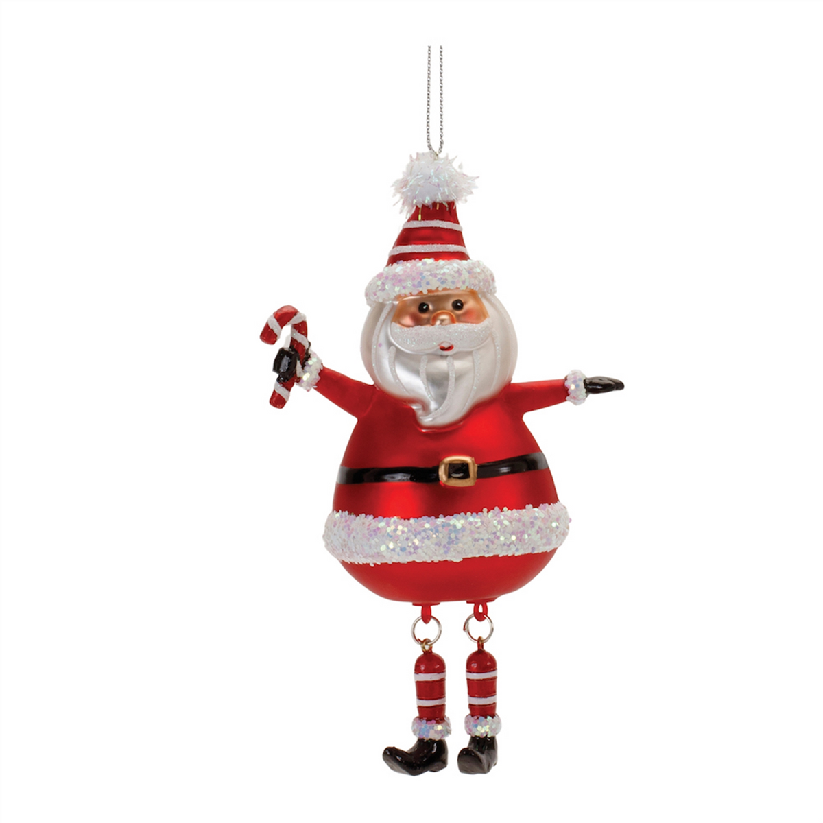 Santa Ornament (Set of 6) 6”H Glass