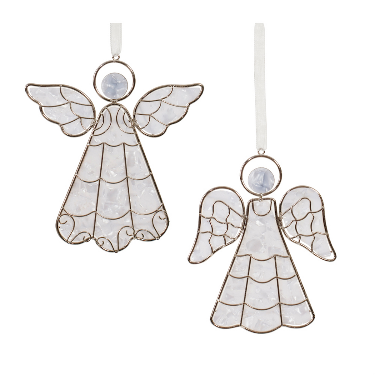 Angel Ornament (Set of 6) 5”H Plastic/Metal