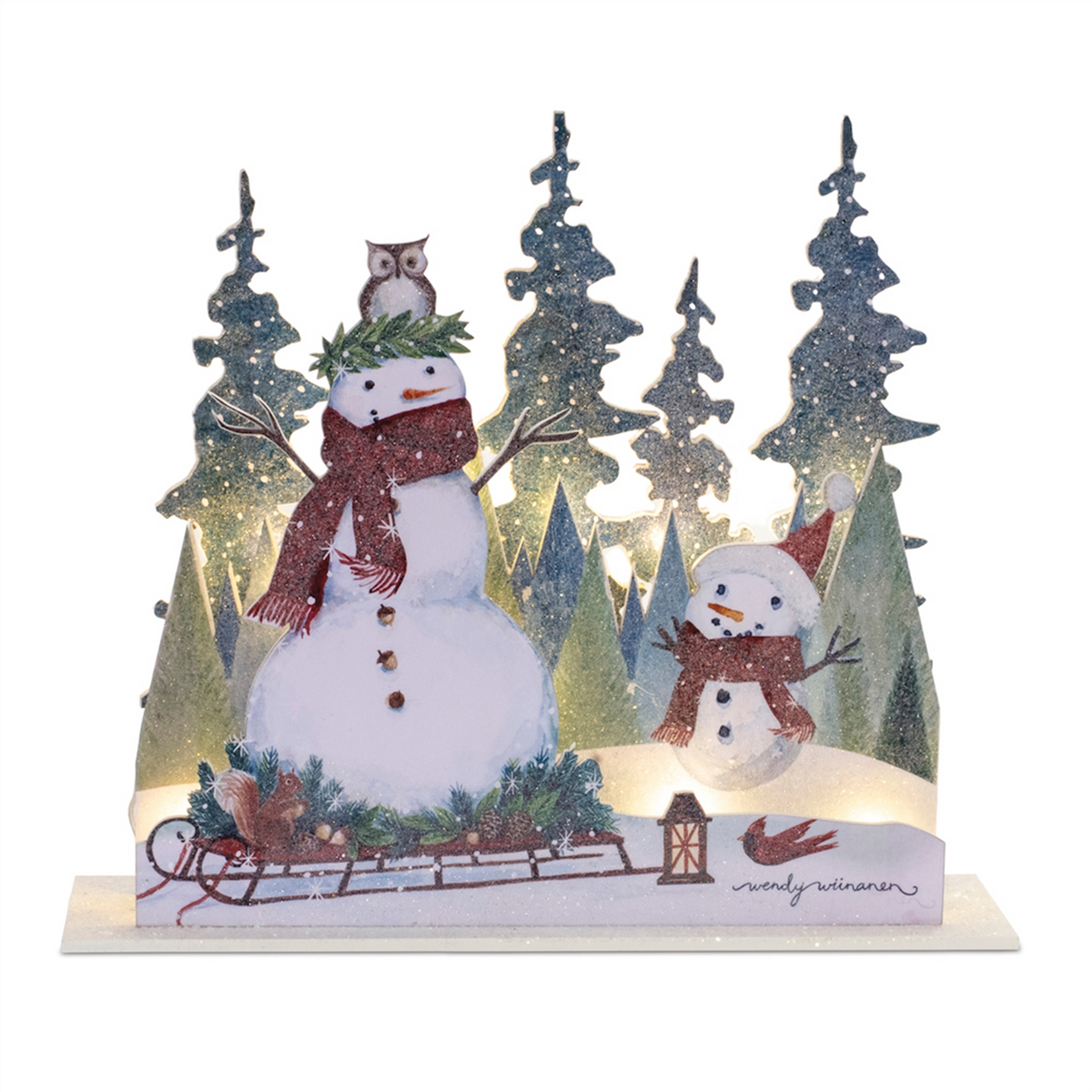 Whimsical LED Snowman Scene