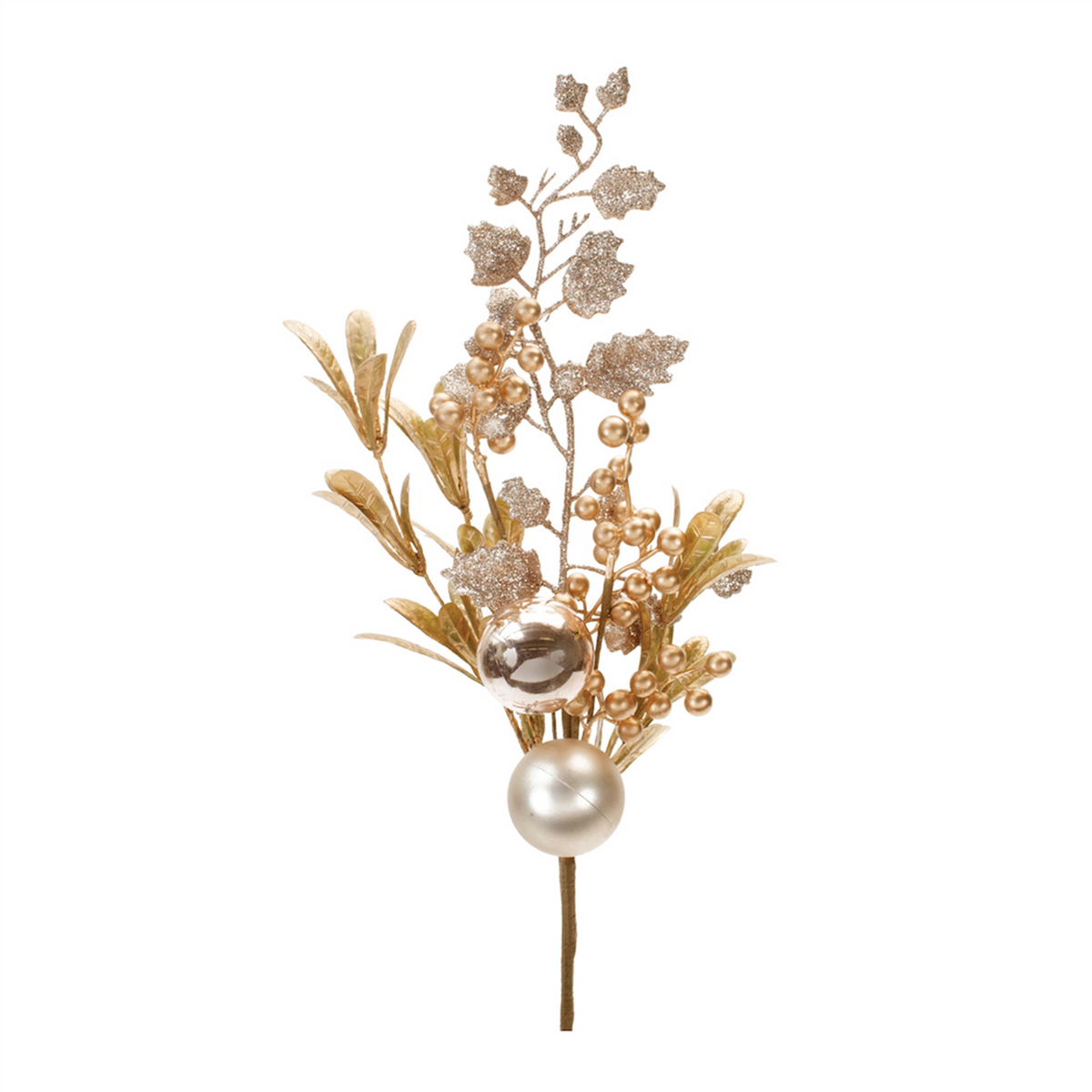 Berry and Ornament Spray (Set of 4) 19"H Plastic