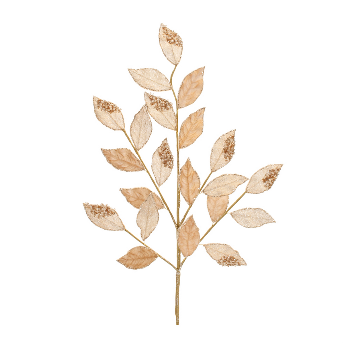 Beaded Leaf Spray (Set of 6) 28”H Polyester