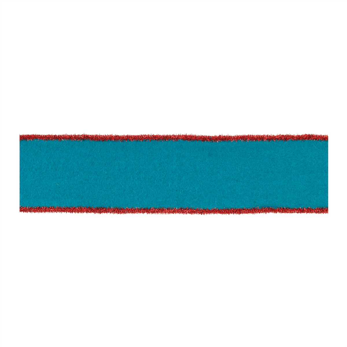 Blue Wool and Red Wired Ribbon (Set of 2)