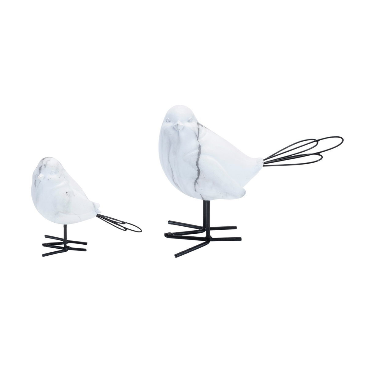 Bird (Set of 4) 3.75"H, 5.5"H Resin/Wire