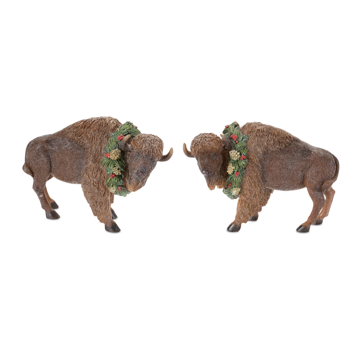 Bison (Set of 4) 8.5"L x 5.5"H Resin