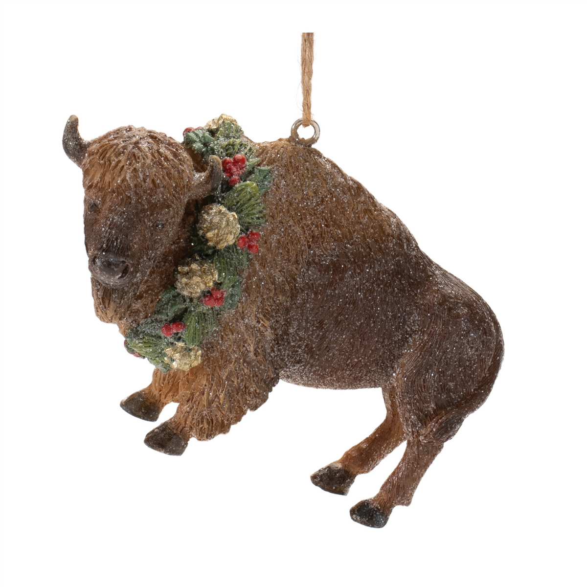 Bison Ornament (Set of 12) 4"L x 2.75"H Resin