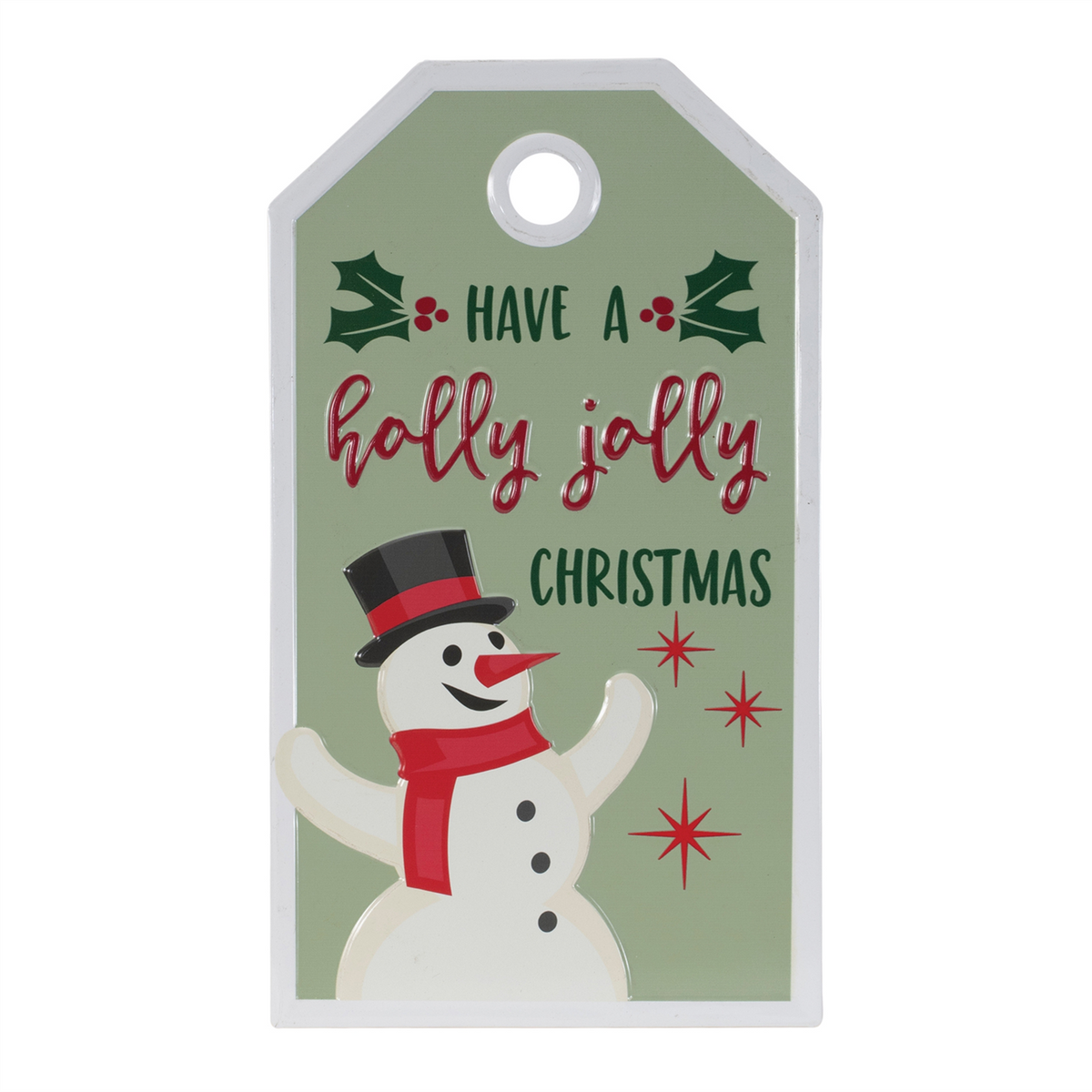 Metal Snowman Christmas Sentiment Tag 16"H