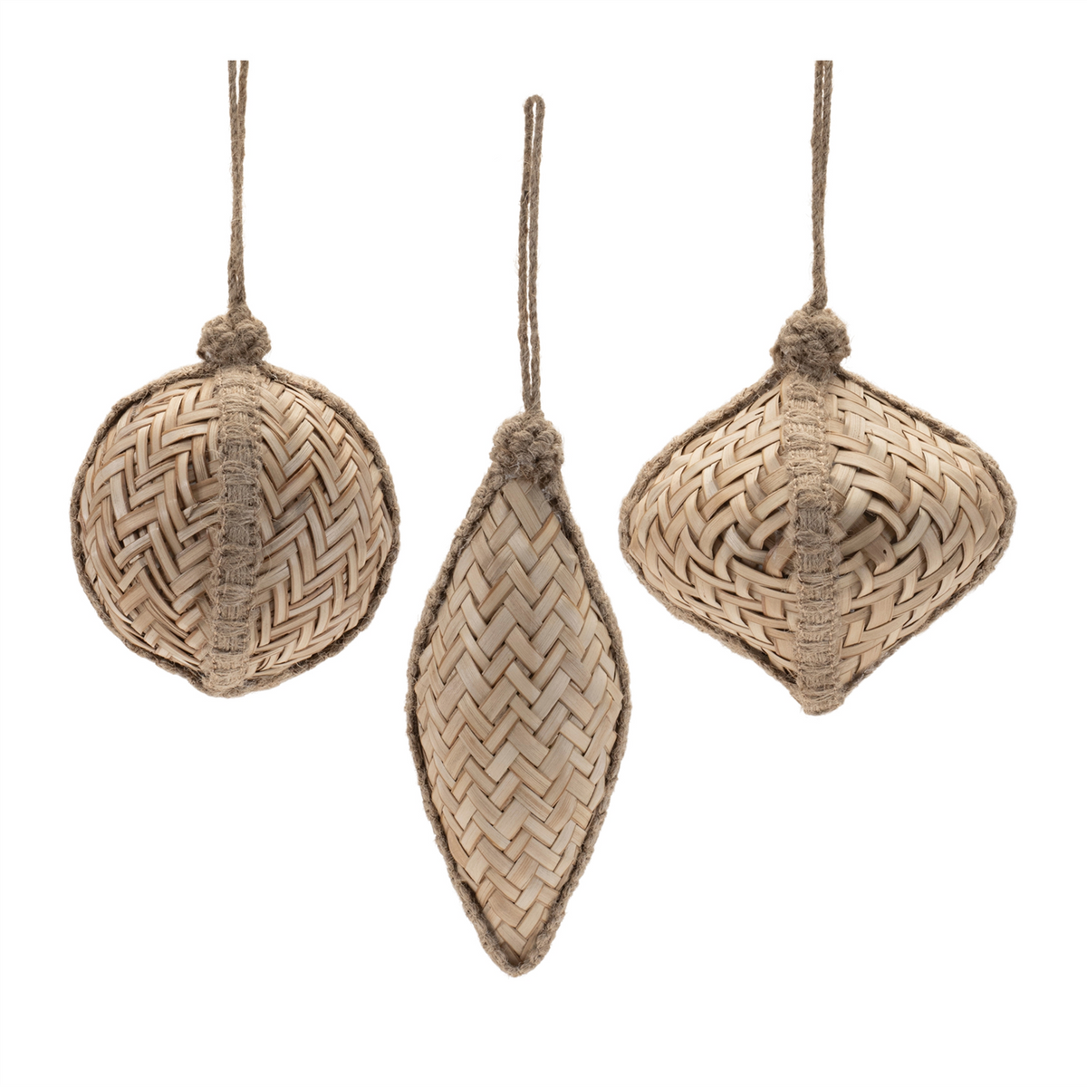 Woven Bamboo Ornament (Set of 6)