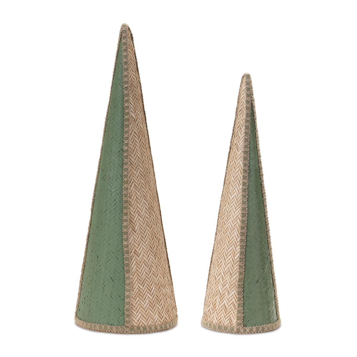 Woven Bamboo Cone Pine Tree (Set of 2)