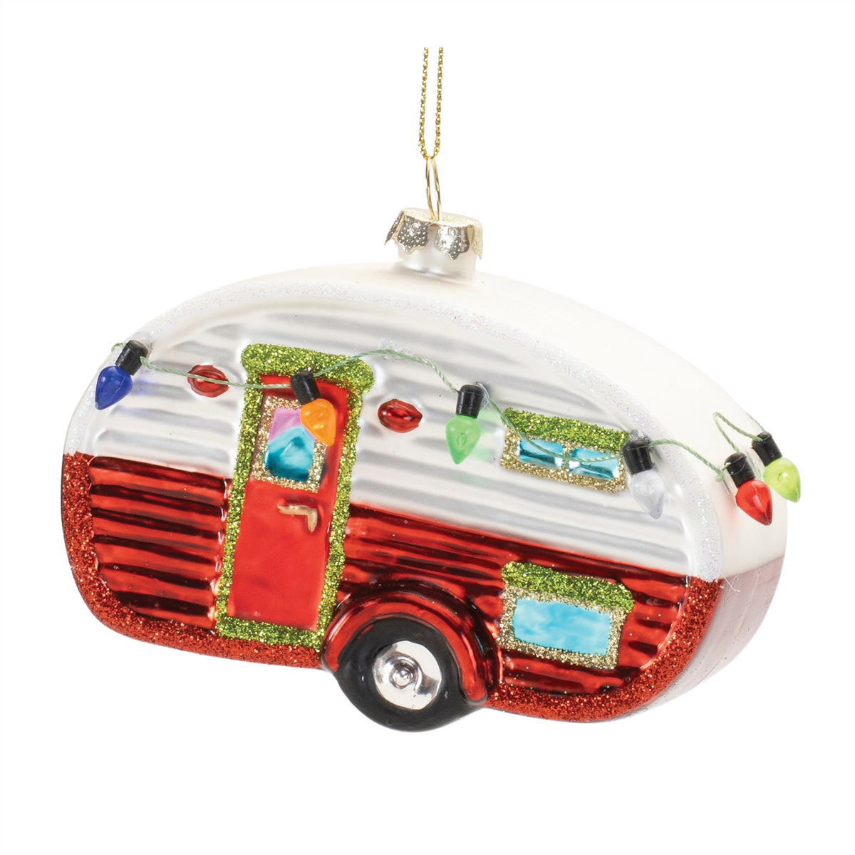 Camper Ornament (Set of 12) 3”H Glass